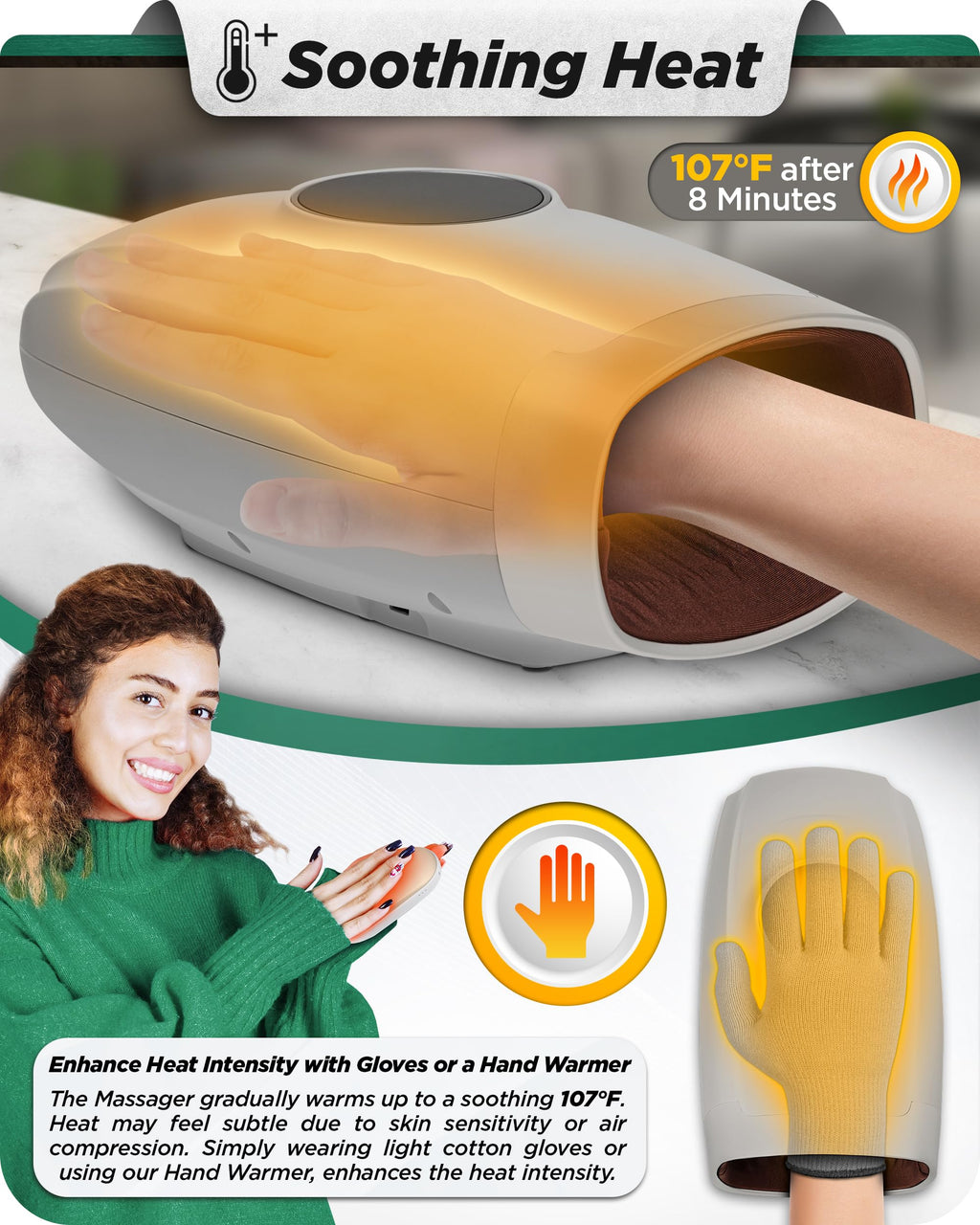 Lunix LX7 Cordless Hand Massager with Heat & Air Compression