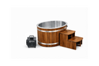 KOVE Oval Cedar Ice Bath – Luxury Reclined Cold Plunge Tub