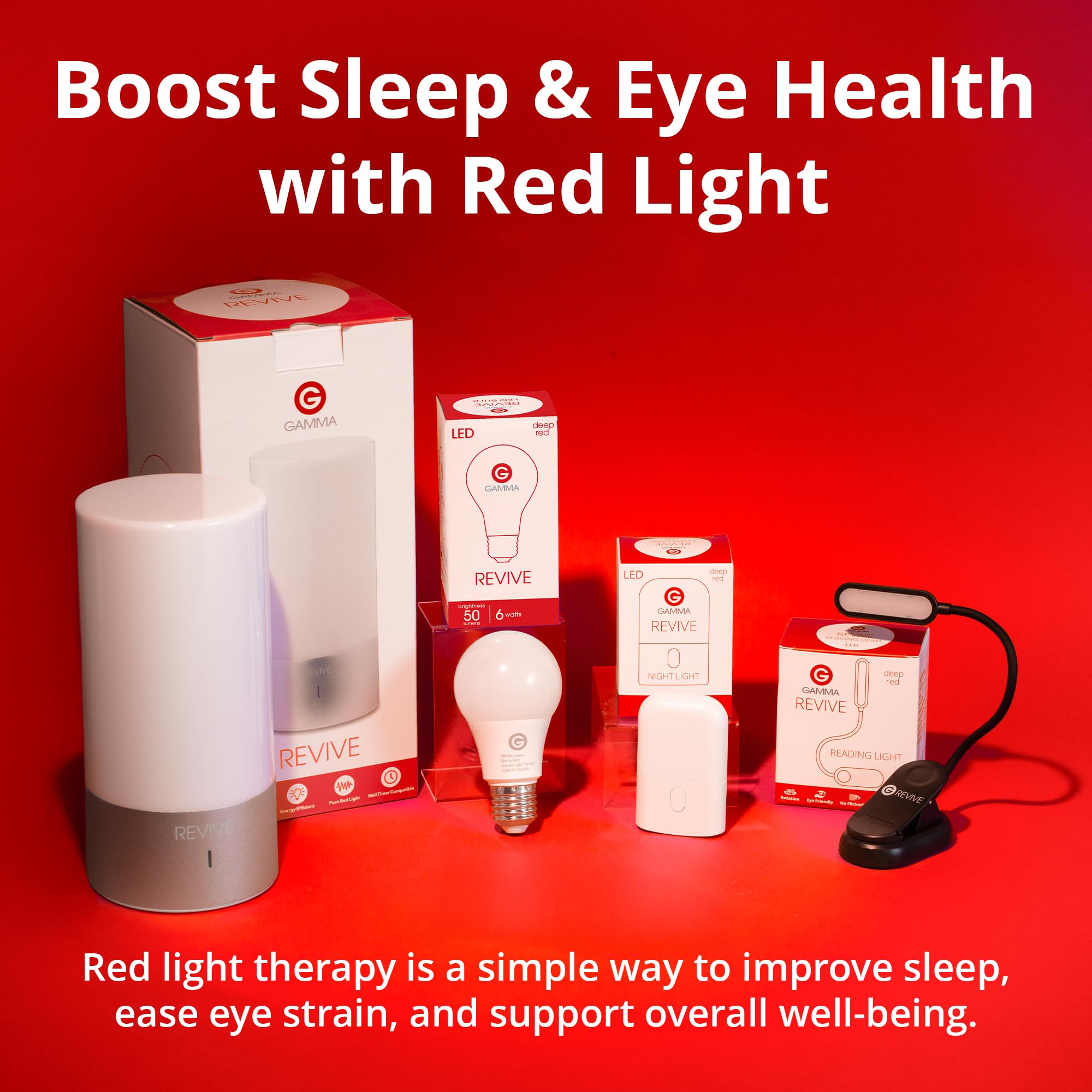 Gamma Revive 670nm Red Light Bulb for Sleep & Melatonin Support