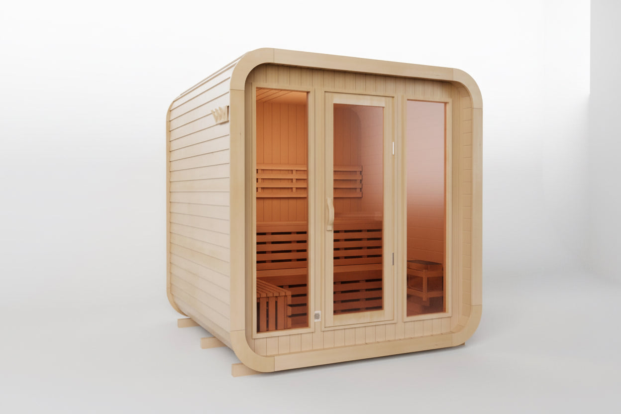 KOVE Cube Sauna – 3–4 Person Premium Outdoor Sauna with 6kW Heater