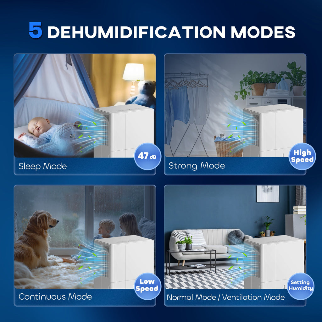 HOMCOM 30L Dehumidifier and Clothes Dryer - White