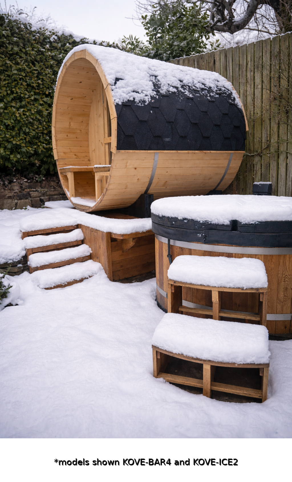 KOVE Outdoor Barrel Sauna – 5–6 Person Luxury Garden Sauna with 6kW Heater