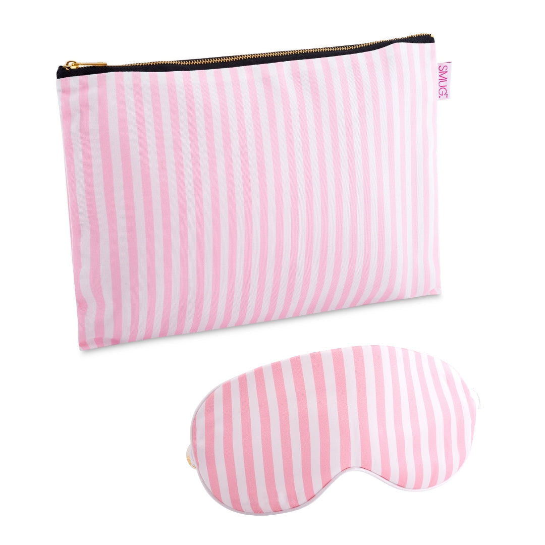 Satin Sleep Mask & Matching Accessories Bag Set - Various Prints