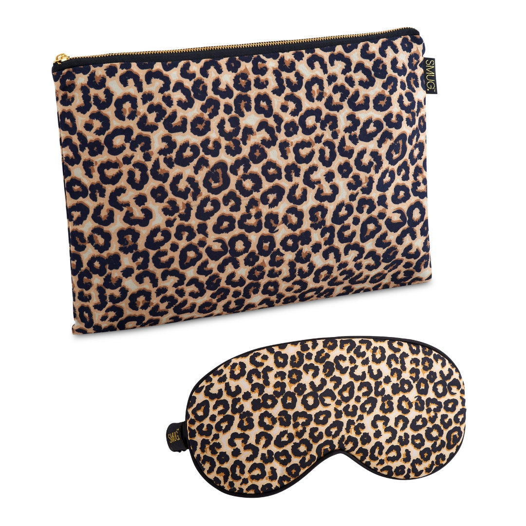 Satin Sleep Mask & Matching Accessories Bag Set - Various Prints