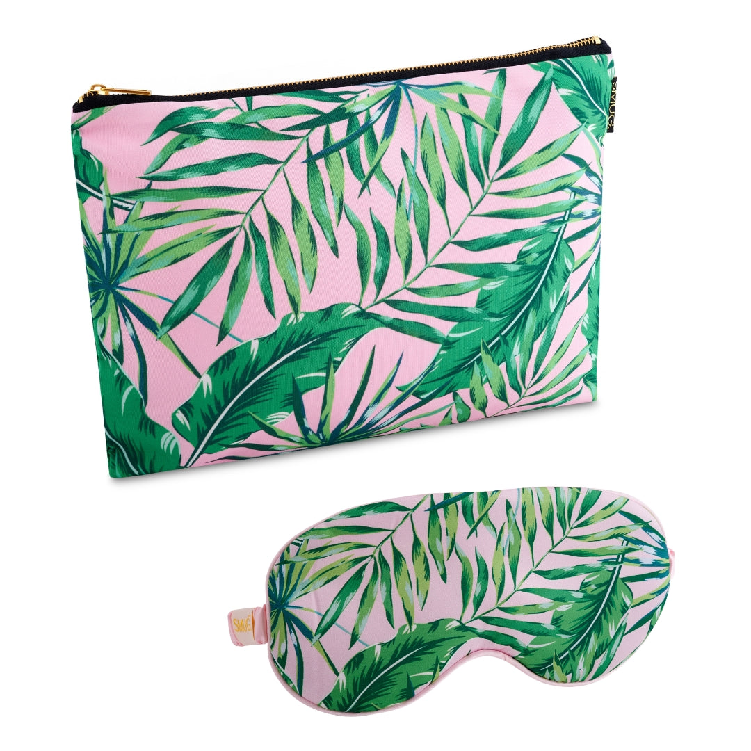 Satin Sleep Mask & Matching Accessories Bag Set - Various Prints
