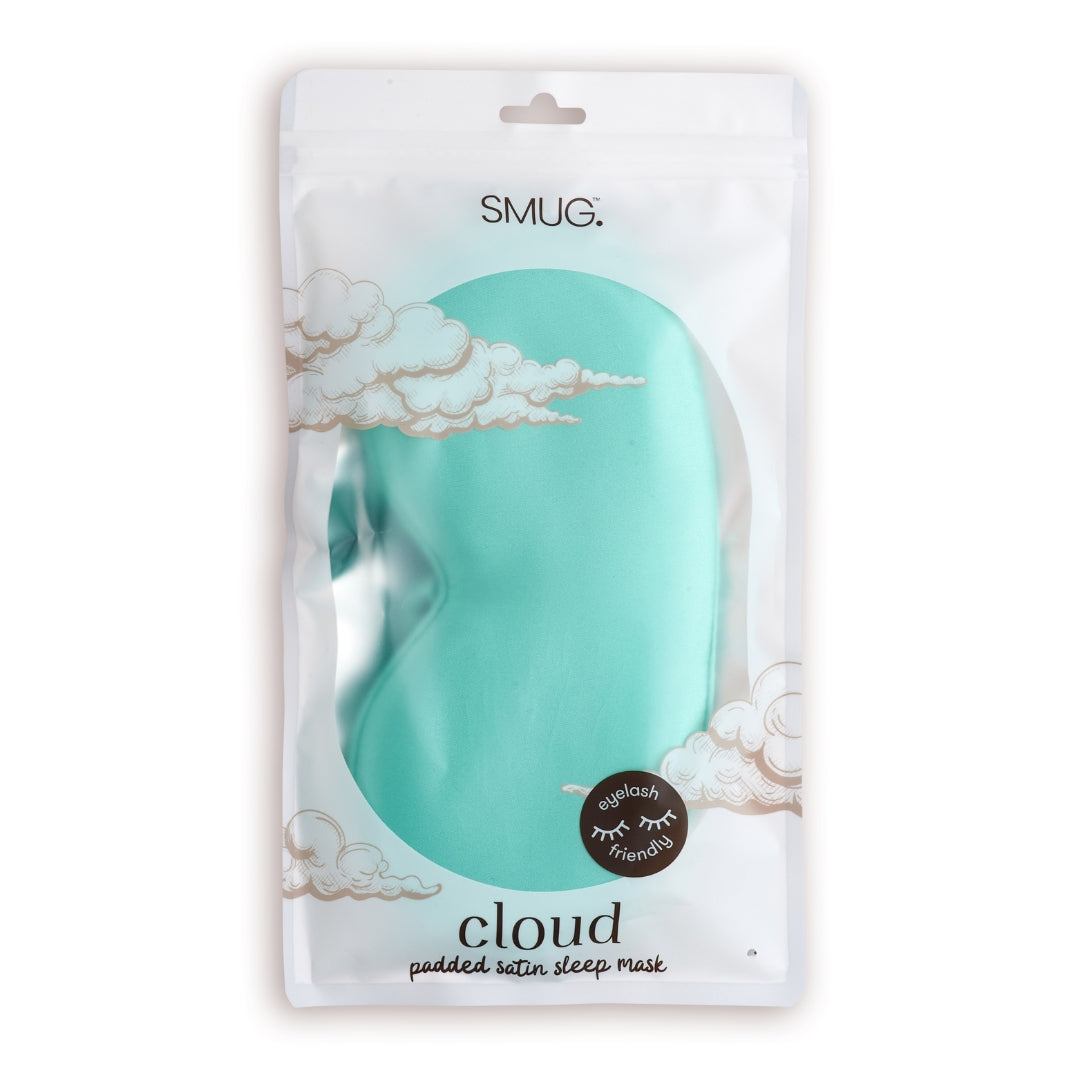 Cloud Padded Satin Sleep Mask for Better Sleep - Aqua