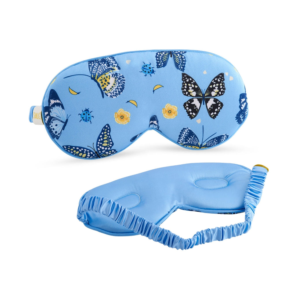 Cloud Padded Satin Sleep Mask – Butterflies Print