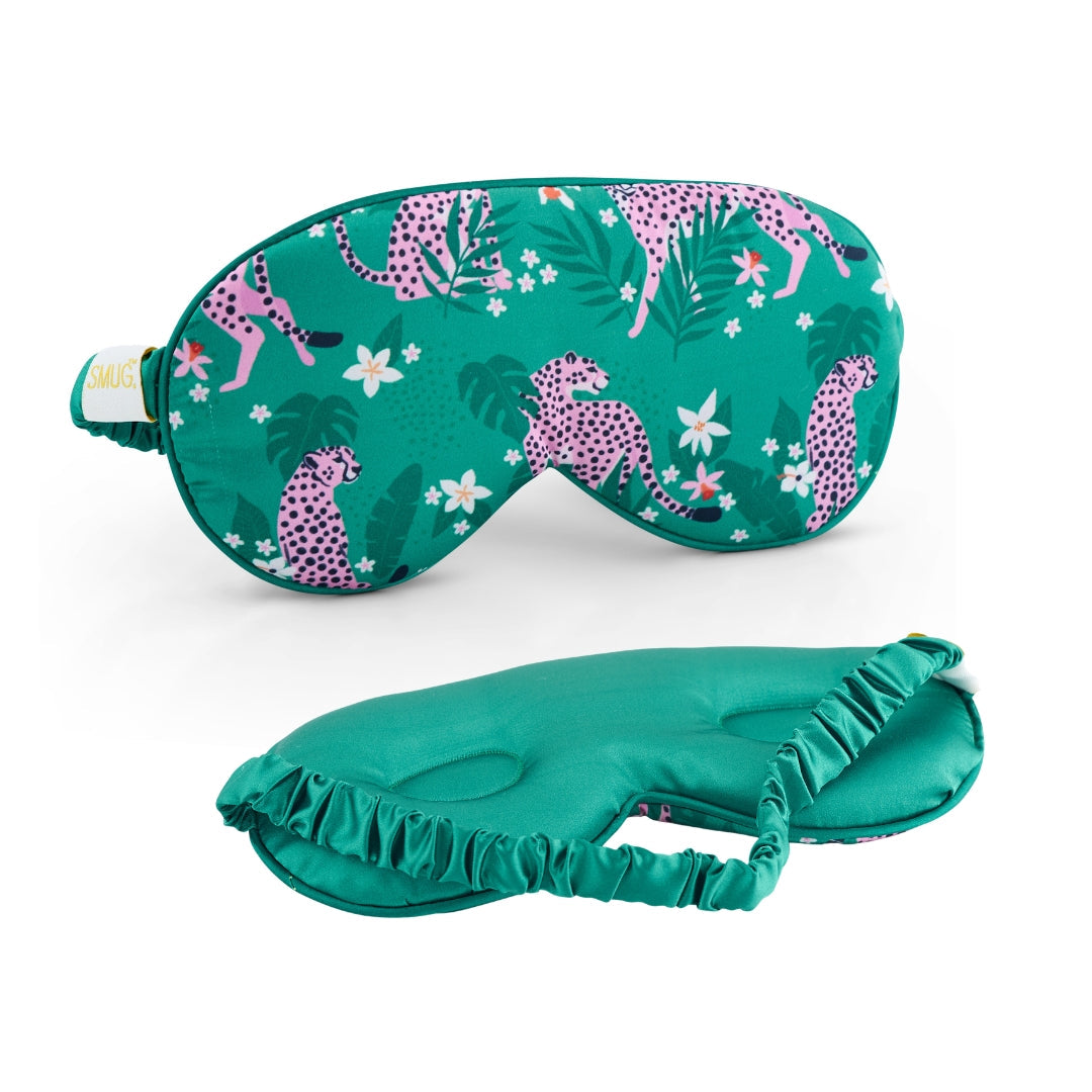 Cloud Padded Satin Sleep Mask – Cheetah Print