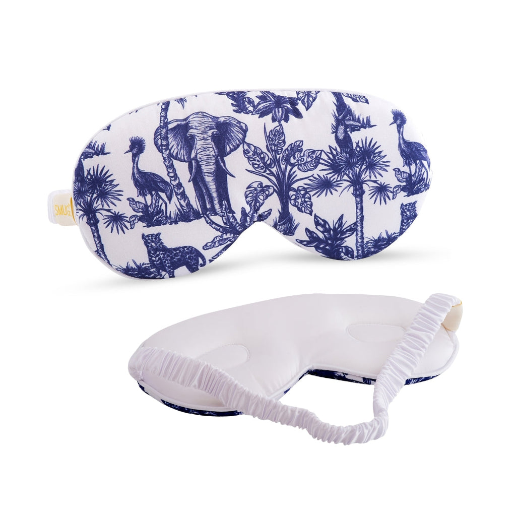 Cloud Padded Satin Sleep Mask – Elephant Print