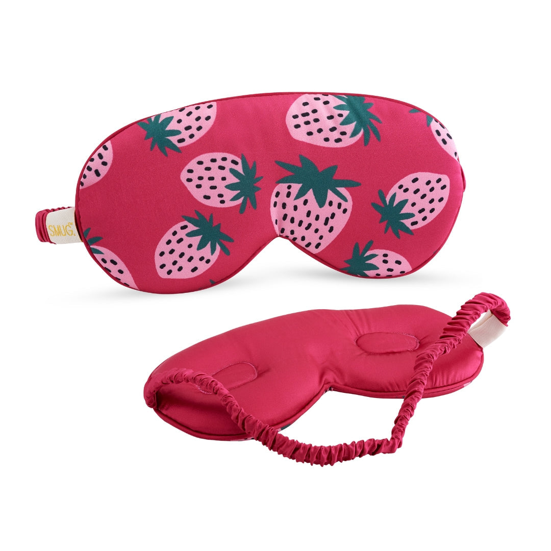Strawberry Dreams Satin Sleep Mask - Cloud Padded