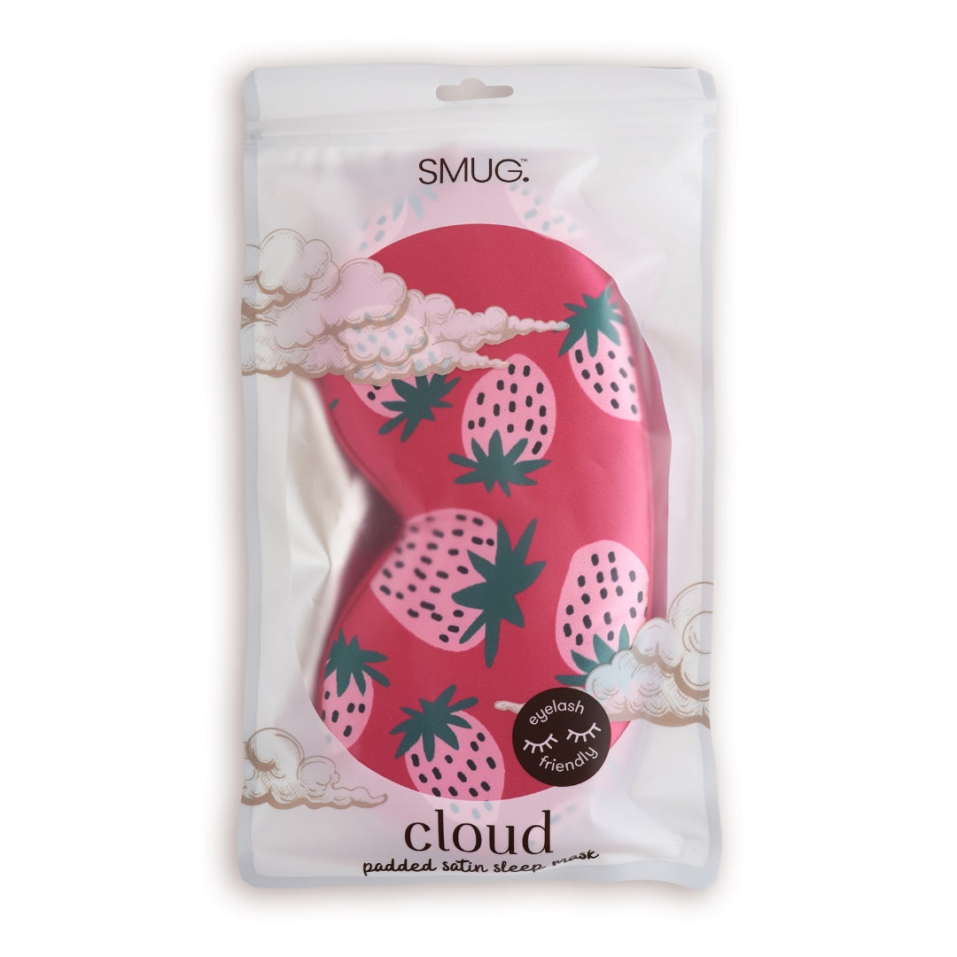 Strawberry Dreams Satin Sleep Mask - Cloud Padded