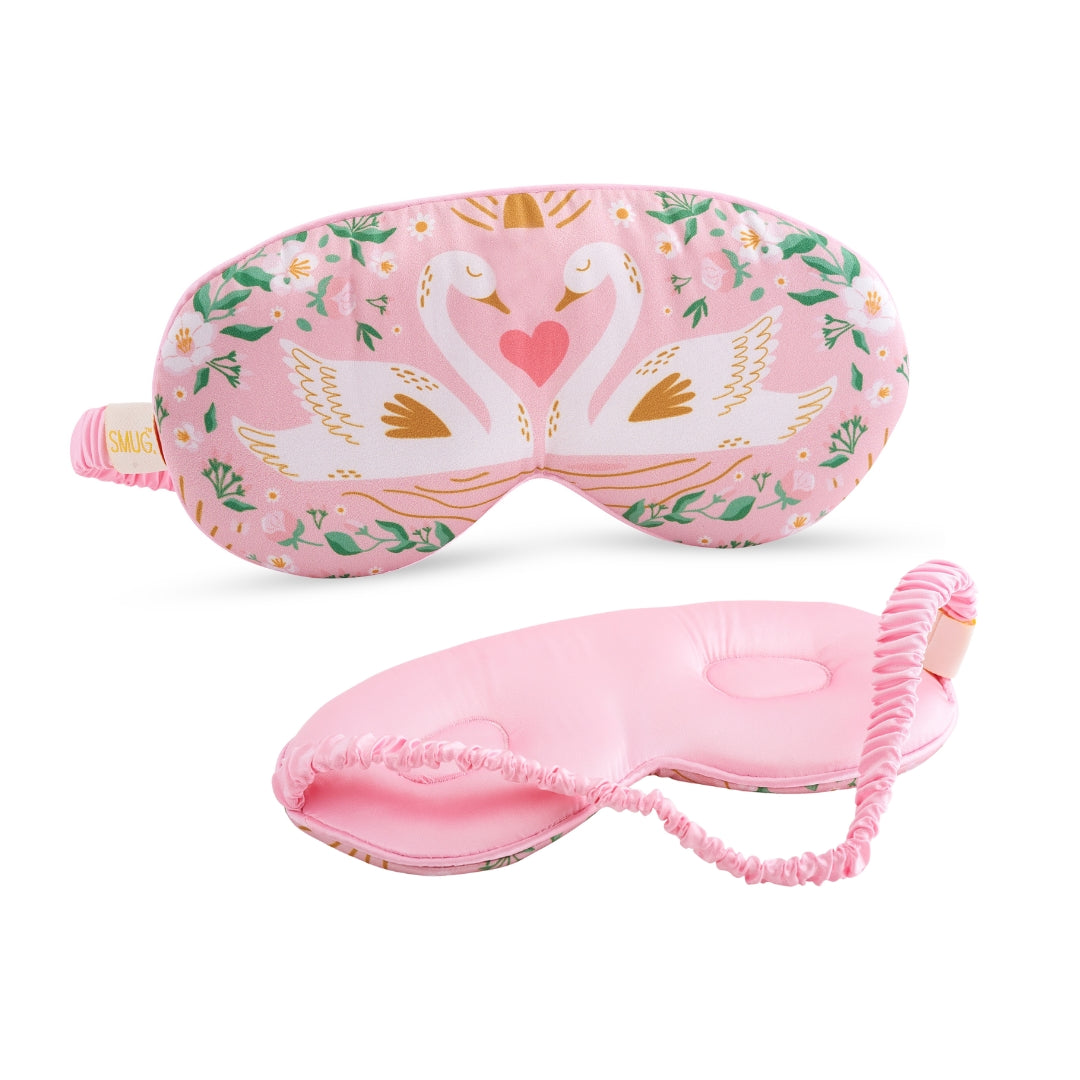 Cloud Padded Satin Sleep Mask – Swans Print