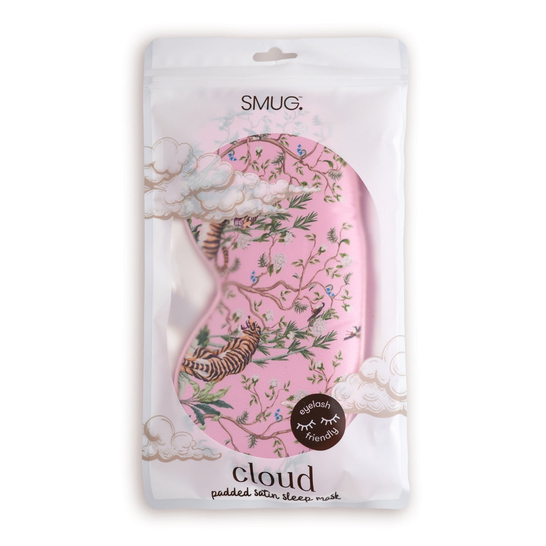 Cloud Padded Satin Sleep Mask – Tiger Print