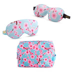 Contoured and Satin Sleep Mask Set with Wash Bag - 2 Pack, Various Prints