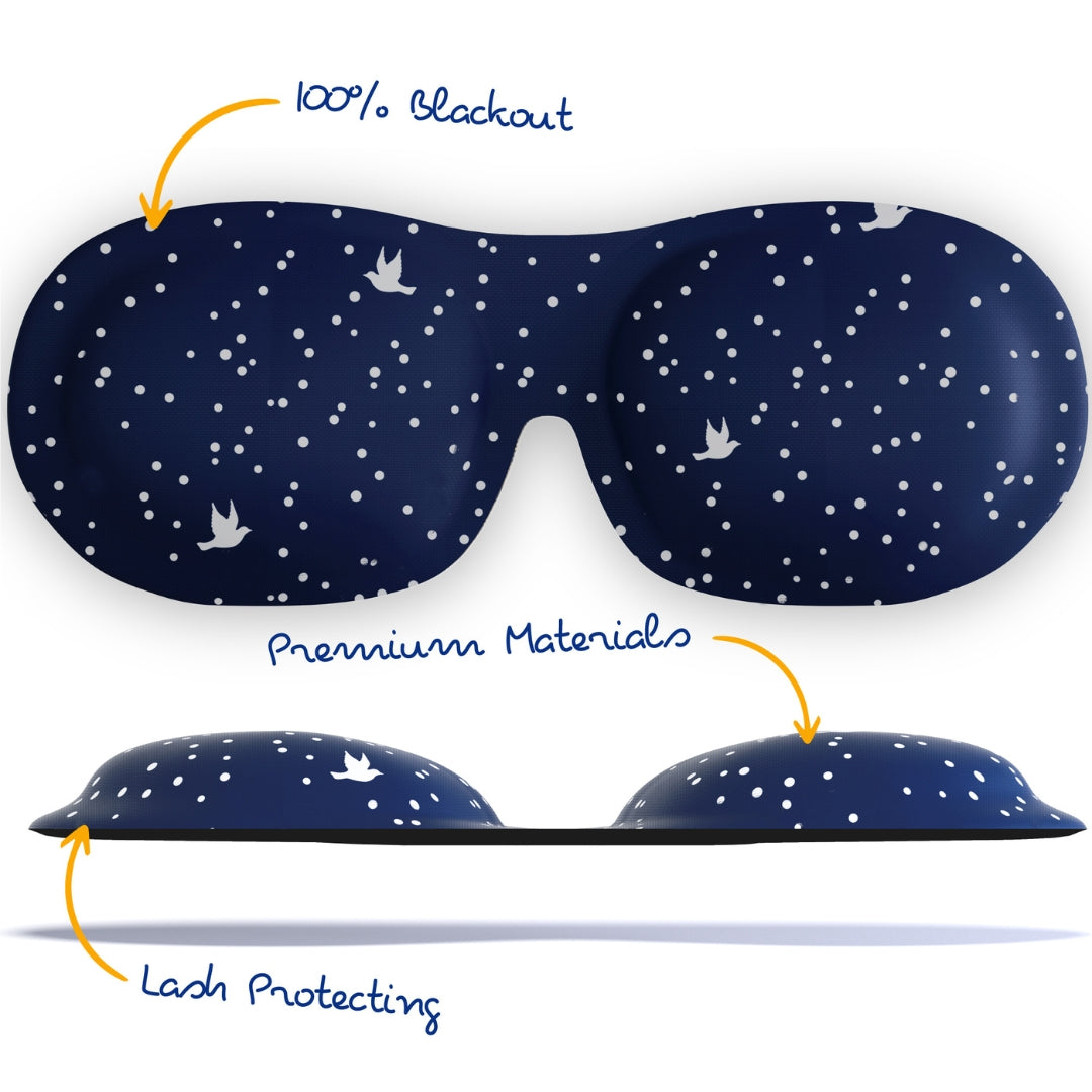 Contoured 3D Blackout Sleep Mask – Night Sky Print