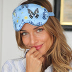 Cloud Padded Satin Sleep Mask – Butterflies Print