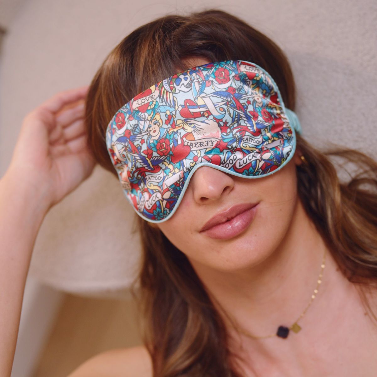 Luxury Satin Sleep Mask – Tattoo Print