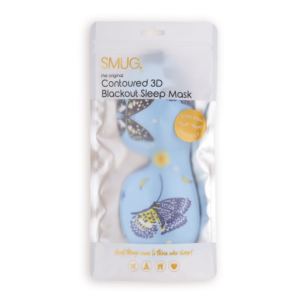 Contoured 3D Blackout Sleep Mask – Butterfly Print