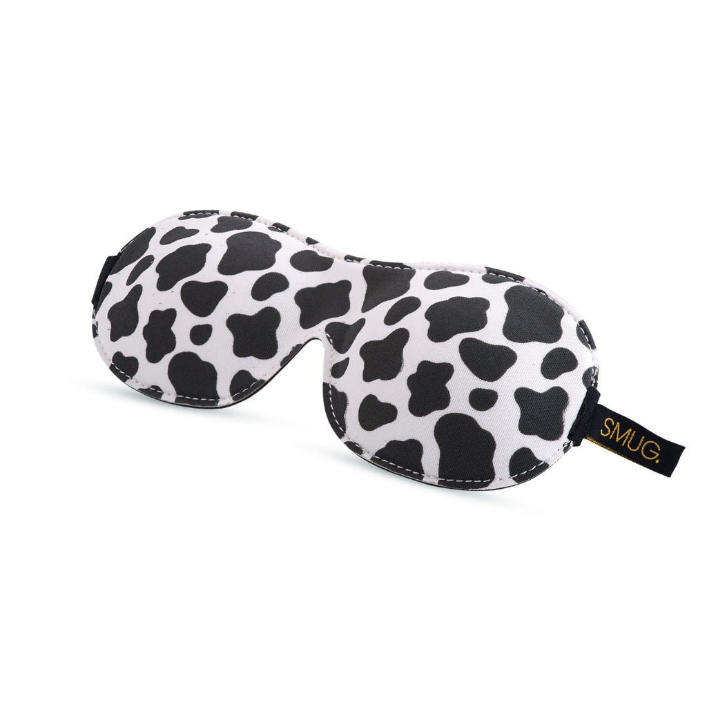 Contoured 3D Blackout Sleep Mask – Cow Print
