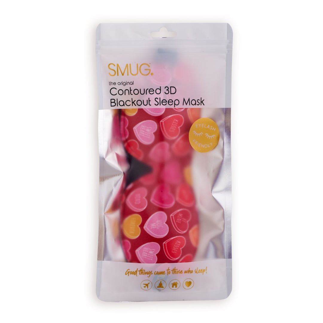 Contoured 3D Blackout Sleep Mask – Heart Sweets Print