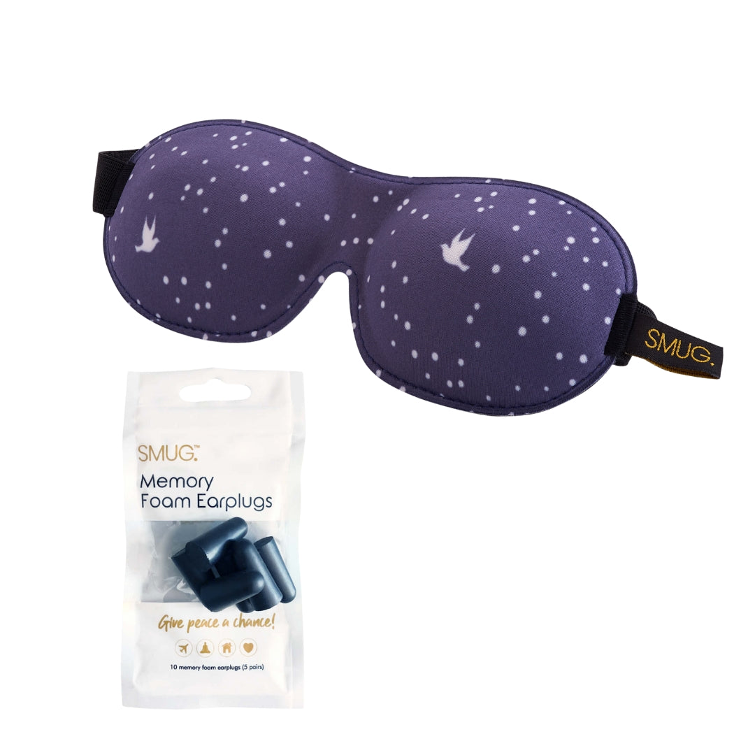 Contoured 3D Blackout Sleep Mask – Night Sky Print