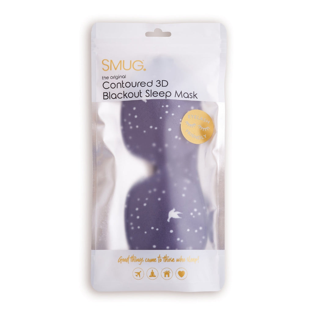 Contoured 3D Blackout Sleep Mask – Night Sky Print