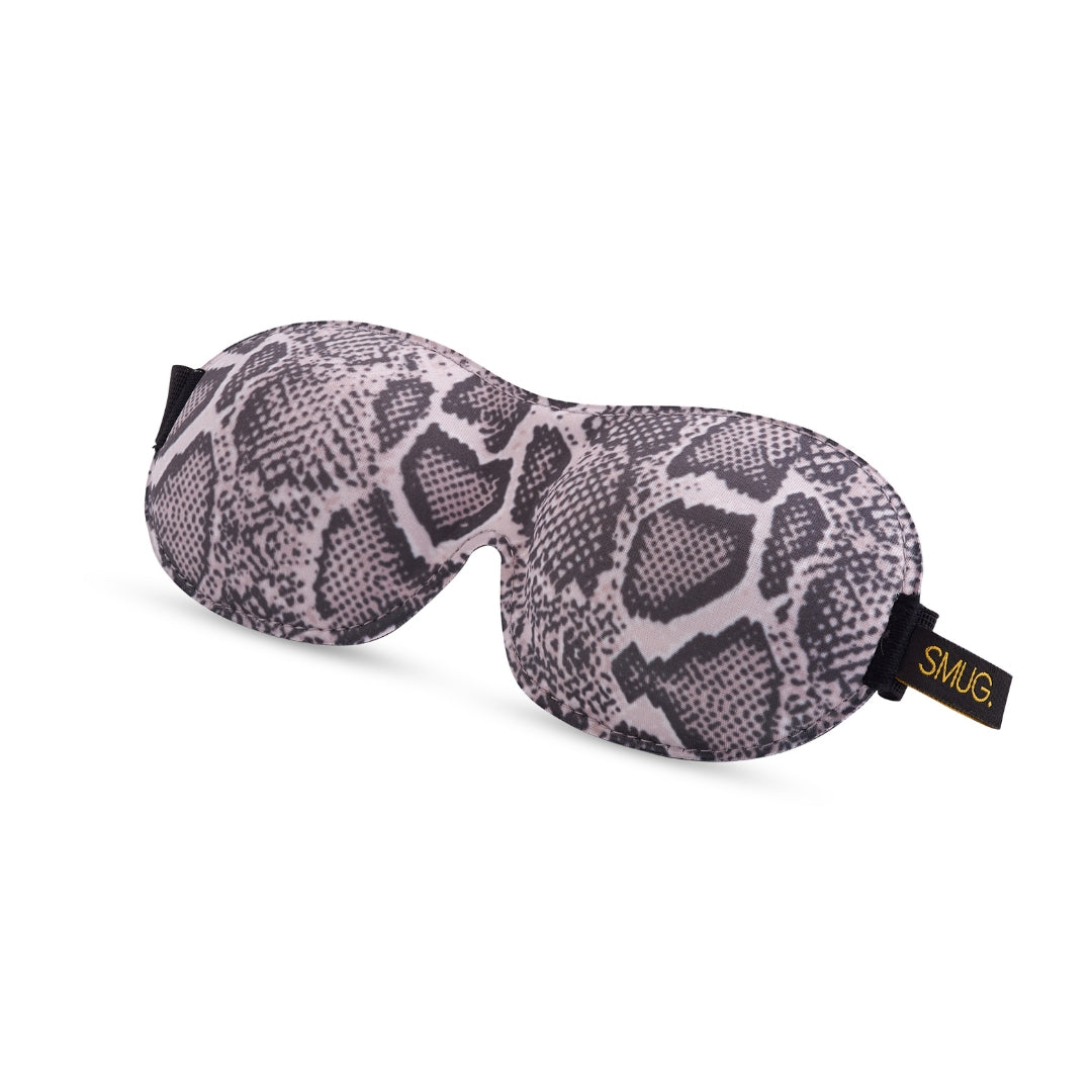 Contoured 3D Blackout Sleep Mask with Snake Print Design