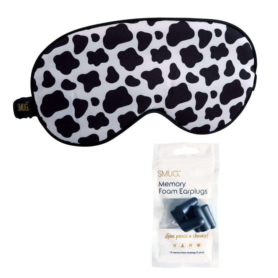 Luxury Satin Sleep Mask – Cow Print