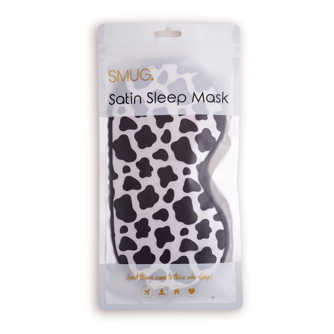 Luxury Satin Sleep Mask – Cow Print
