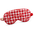 Satin Sleep Mask with Gingham Bows and Birds Print