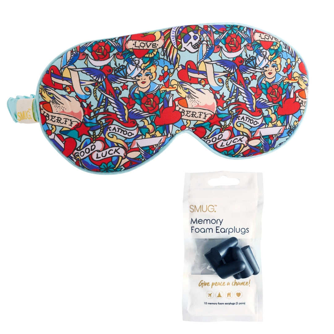 Luxury Satin Sleep Mask – Tattoo Print