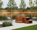 KOVE Oval Cedar Ice Bath – Luxury Reclined Cold Plunge Tub