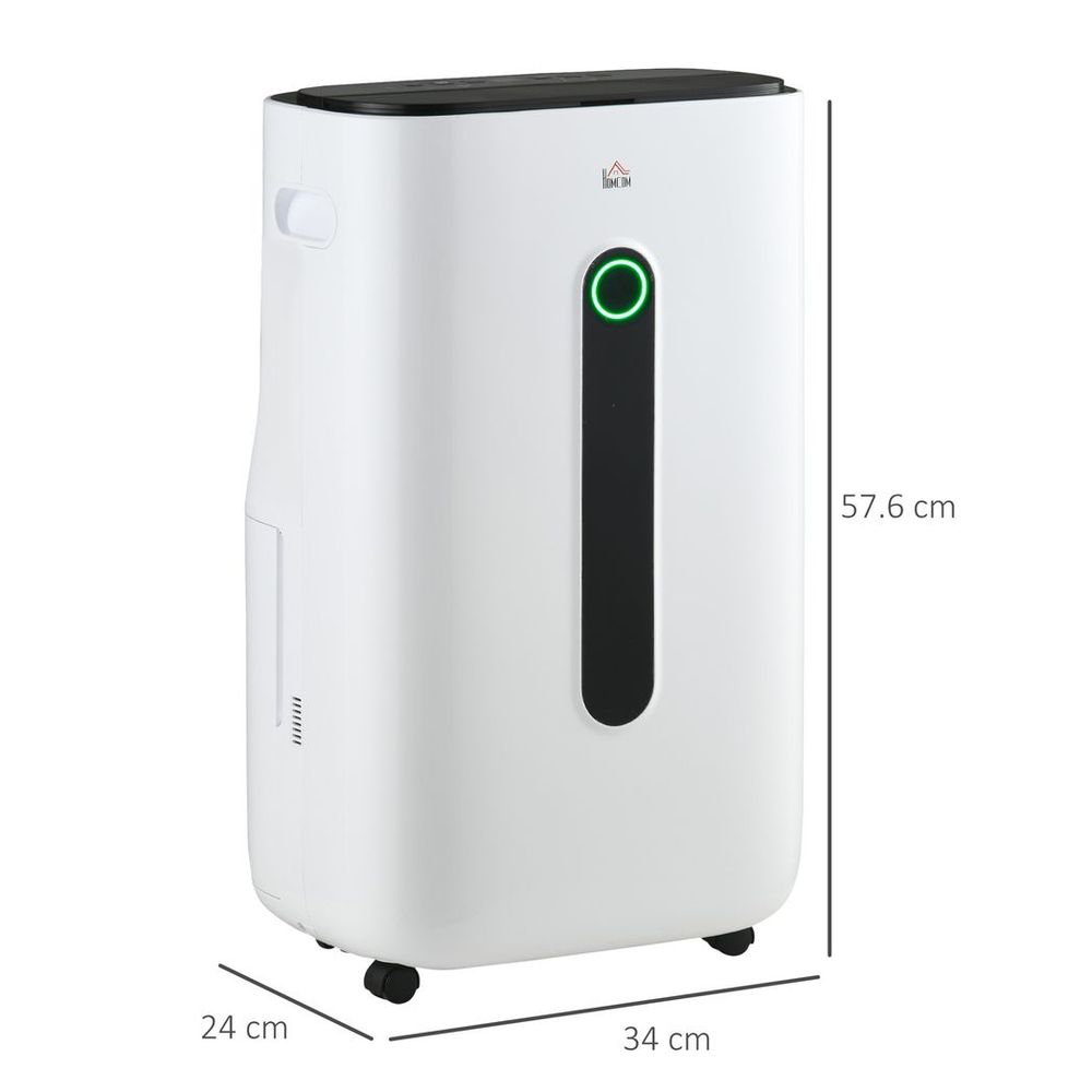 20L Quiet Air Dehumidifier with Purifier & Timer - HOMCOM