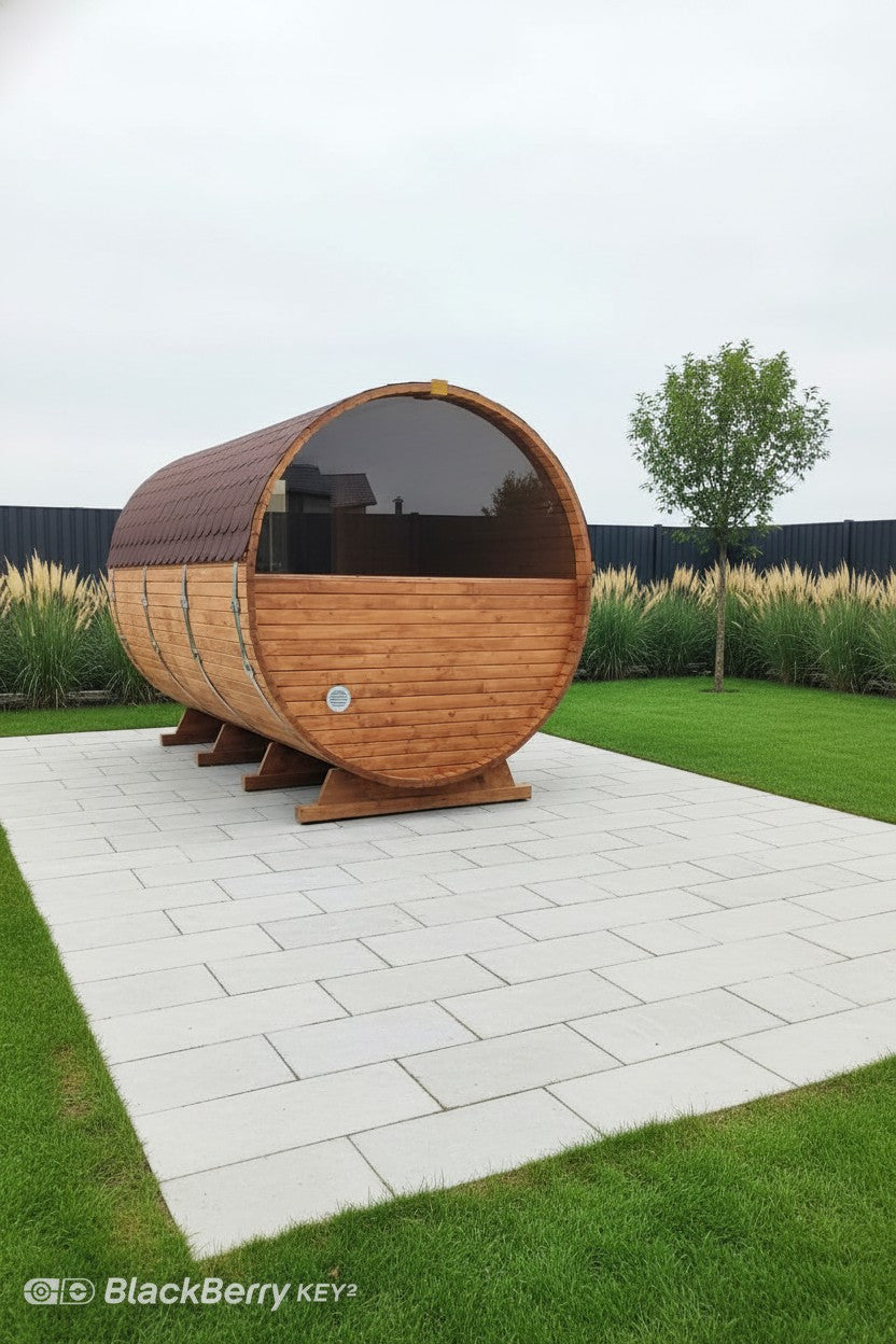 Steam & Oak Barrel Sauna 3m Canopy + Anteroom (Electric, Gas or Wood-Fired)_5