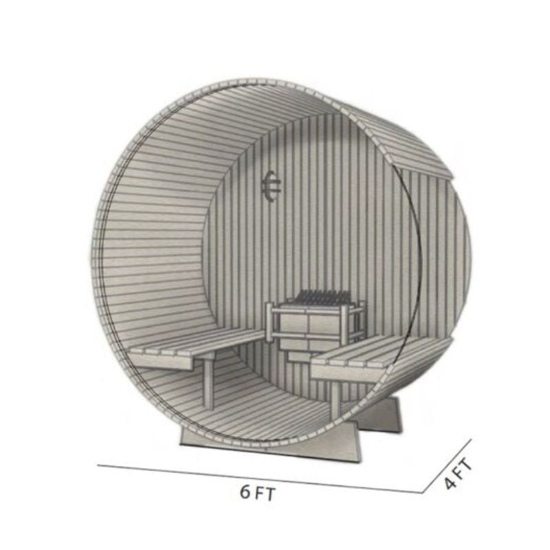 Fonteyn Rustic Red Cedar Barrel Sauna – 4ft to 7ft