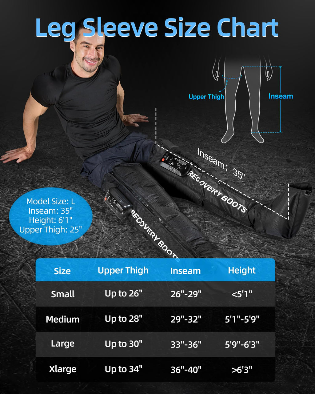 Yinggg Leg Massager with Heat and Full-Leg Compression - Cordless Recovery