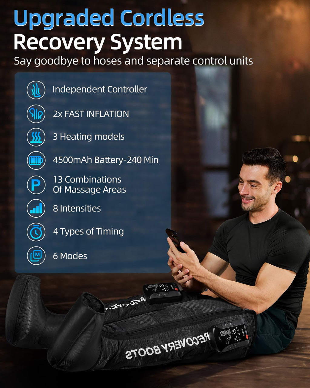 Yinggg Leg Massager with Heat and Full-Leg Compression - Cordless Recovery