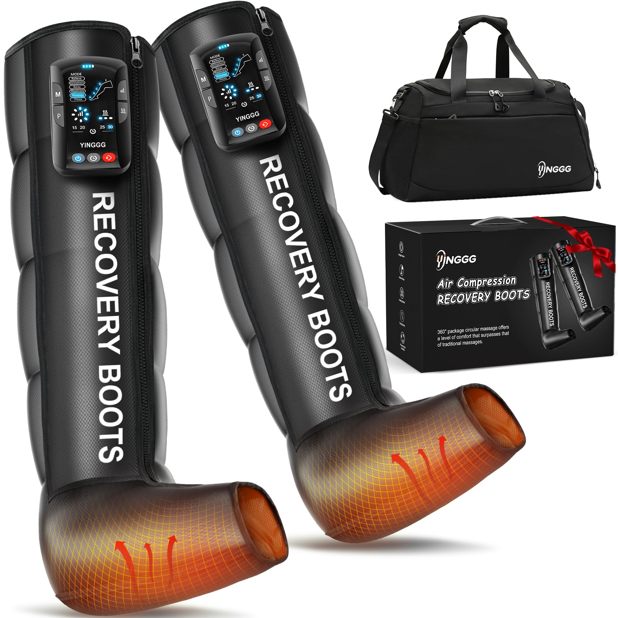 Yinggg Leg Massager with Heat and Full-Leg Compression - Cordless Recovery