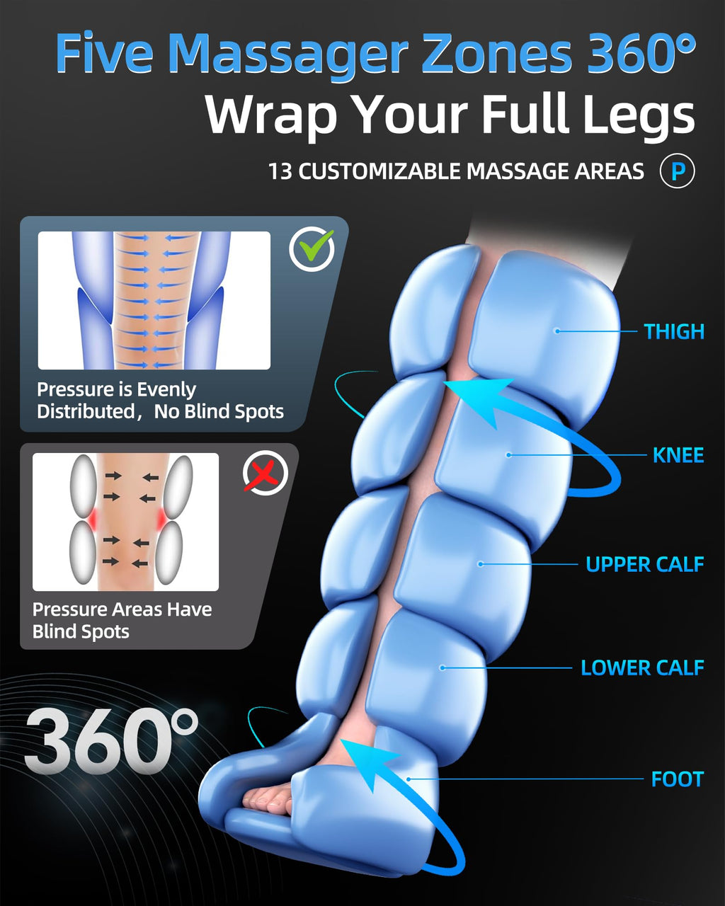 Yinggg Leg Massager with Heat and Full-Leg Compression - Cordless Recovery