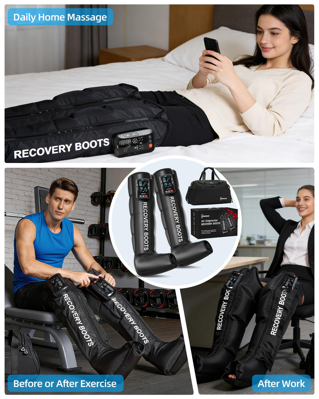 Yinggg Leg Massager with Heat and Full-Leg Compression - Cordless Recovery
